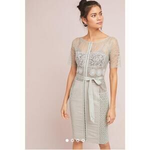 New Anthropologie BYRON LARS Carissima Sheath Dress  Retail $258  SIZE 2P  Gray